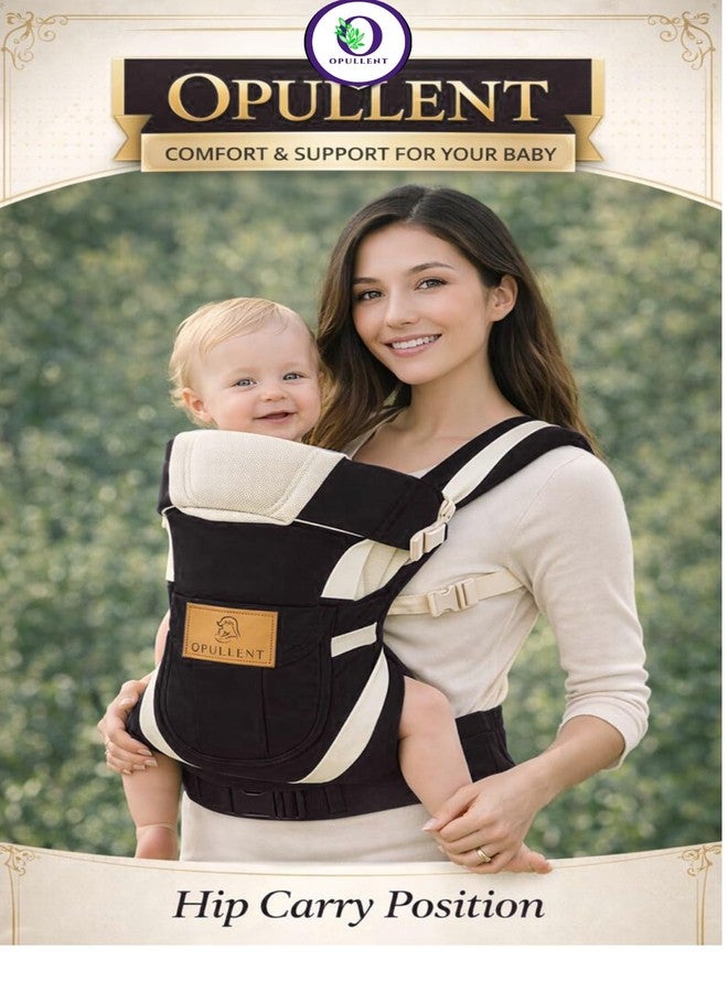OPULLENT 4-in-1 Adjustable Hands-Free Baby Carrier Bag - Front Carry Facing, Baby Safety Belt, Child Safety Strip, Sling & Carrier Bag | Suitable for C Section Mother 3 to 36 Months (Black) - Image 3