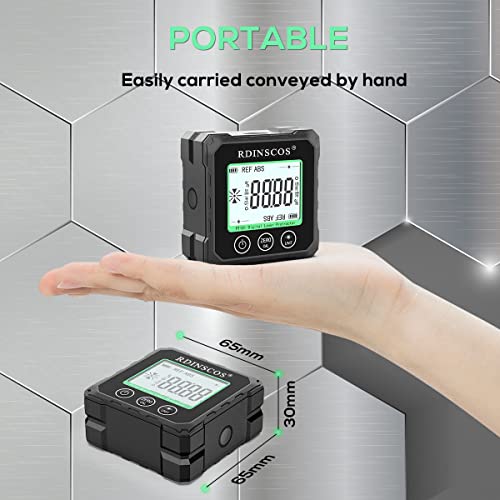 RDINSCOS Rechargeable Angle Meter Magnetic Angle Gauge 4-side Strong Magnetic Level Box with LCD Backlight Protractor Inclinometer for Woodworking,Tablesaw,Construction,and Machinery (PT181) - Image 4