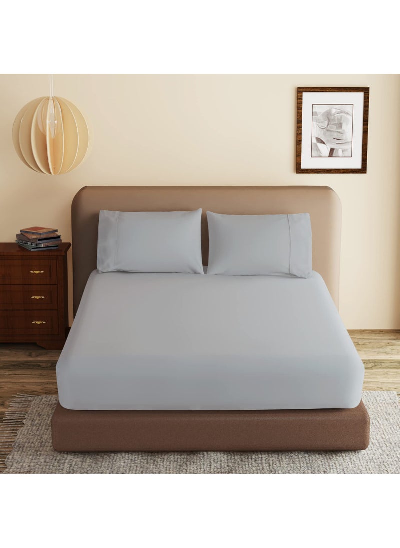 Zaizaihome 100% Egyptian Cotton Fitted Sheet Twin Size Gray  600 Thread Count  8-16"" Deep Pocket Sheet  Soft & Elastic Sateen Weave Bottom Sheet for Hotel & Home (Gray  1 Pack Fitted Sheet Only Twin)  - Image 1