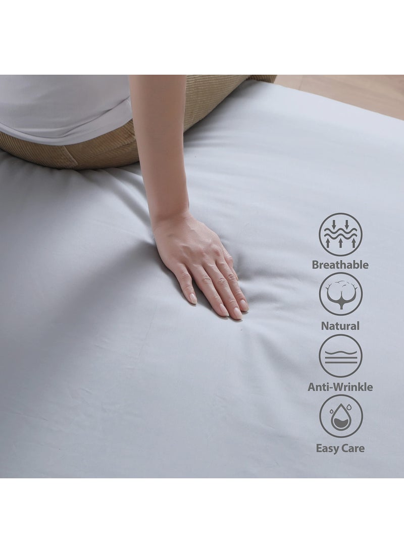 Zaizaihome 100% Egyptian Cotton Fitted Sheet Twin Size Gray  600 Thread Count  8-16"" Deep Pocket Sheet  Soft & Elastic Sateen Weave Bottom Sheet for Hotel & Home (Gray  1 Pack Fitted Sheet Only Twin)  - Image 2
