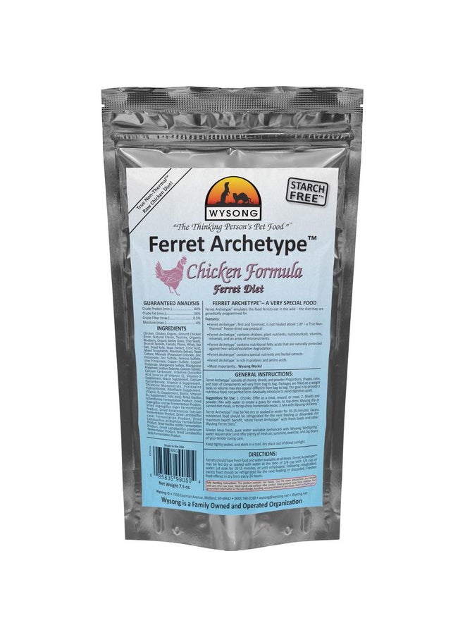 Wysong - Wysong Ferret Archetype Chicken Formula - Raw Ferret Food - 7.5 Ounce Bag - Image 1