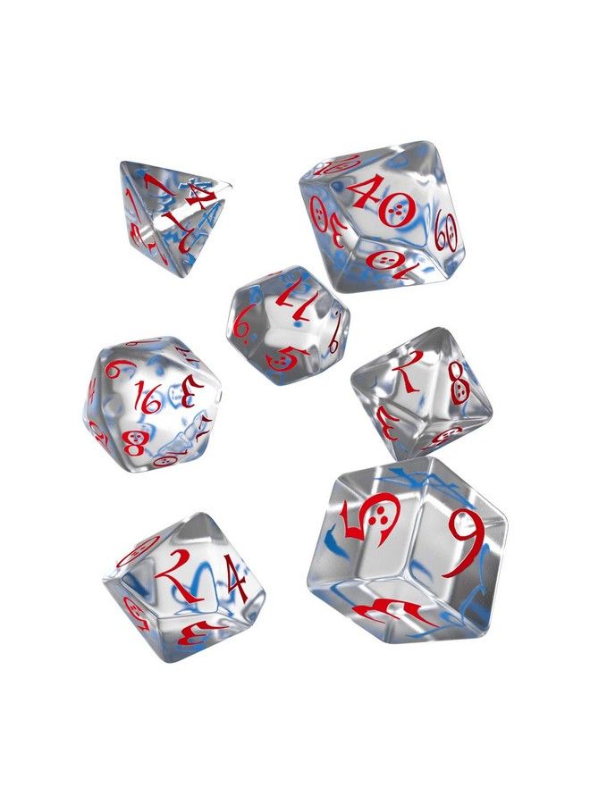 Q WORKSHOP Classic Rpg 7 Dice Transparent Blue/Red - Image 2