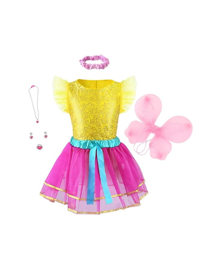 Jeowoqao - Jeowoqao Girls Dress up Trunk Princess Set, 24 PCS Pretend Play Costume Set, Fairytale, Supergirl, Princess, Rainbow Girls Costume for Toddler/Little Girls Ages 3-5yrs - Image 1