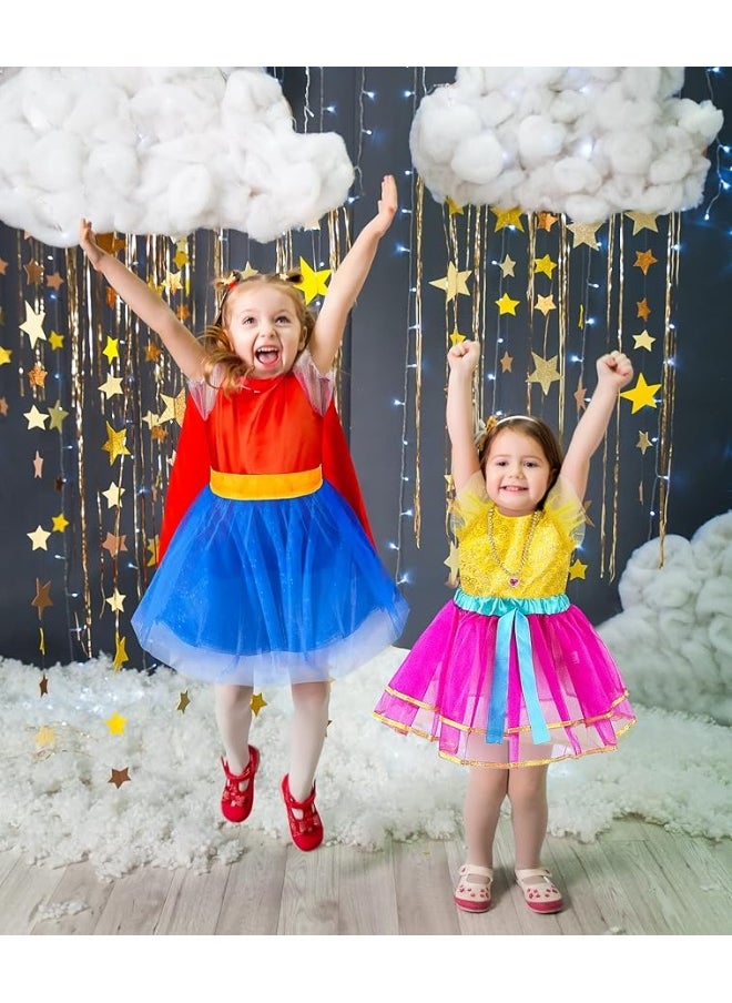 Jeowoqao - Jeowoqao Girls Dress up Trunk Princess Set, 24 PCS Pretend Play Costume Set, Fairytale, Supergirl, Princess, Rainbow Girls Costume for Toddler/Little Girls Ages 3-5yrs - Image 1