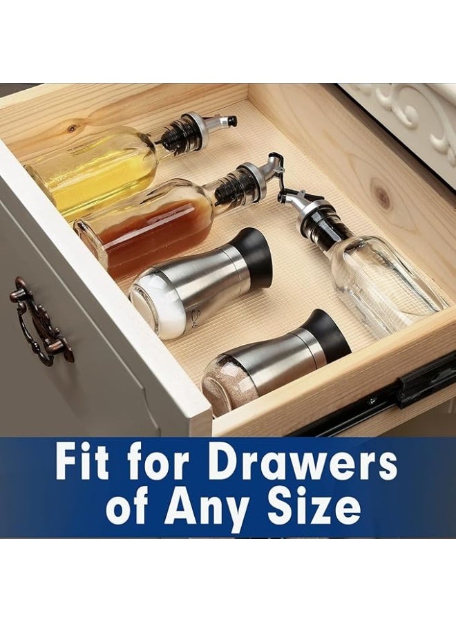 لفافات بطانات أدراج الرفوف لخزائن المطبخ، غير قابلة للانزلاق، قابلة للغسل، مقاومة للزيت، بطانات خزانة EVA مقاومة للماء وغير لاصقة للمطبخ، المخزن، الحمام، شفافة (3 متر × 45 سم) - Image 2