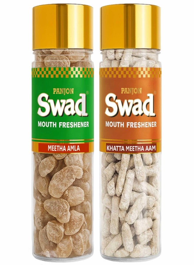 Swad Panjon Swad Meetha Amla & Khatta Meetha Aam Pachak (Mukhwas Mouth Fresheners) 2 Bottles, 245g - Image 1