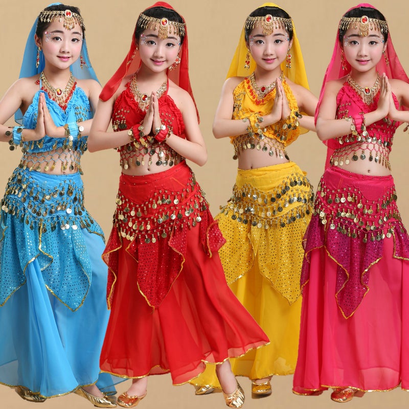 Children'S Dance Performance Clothing New Children'S Xinjiang Dance Belly Dance Practice Clothing Children'S Ethnic Indian Dance Performance Clothing - Image 2