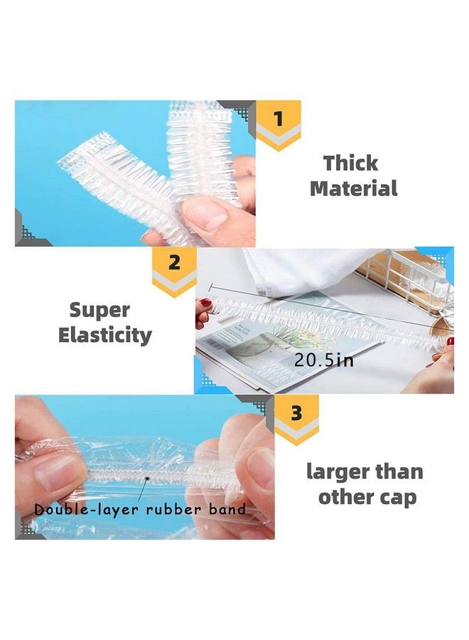 YIZIJIZI 30Pcs Disposable Shower Caps Large Thick Clear Waterproof Shower Cap For Women Large Size 20.5" Home Use Spa Hotel And Hair Salon Clear Shower Caps For Travel  - Image 3