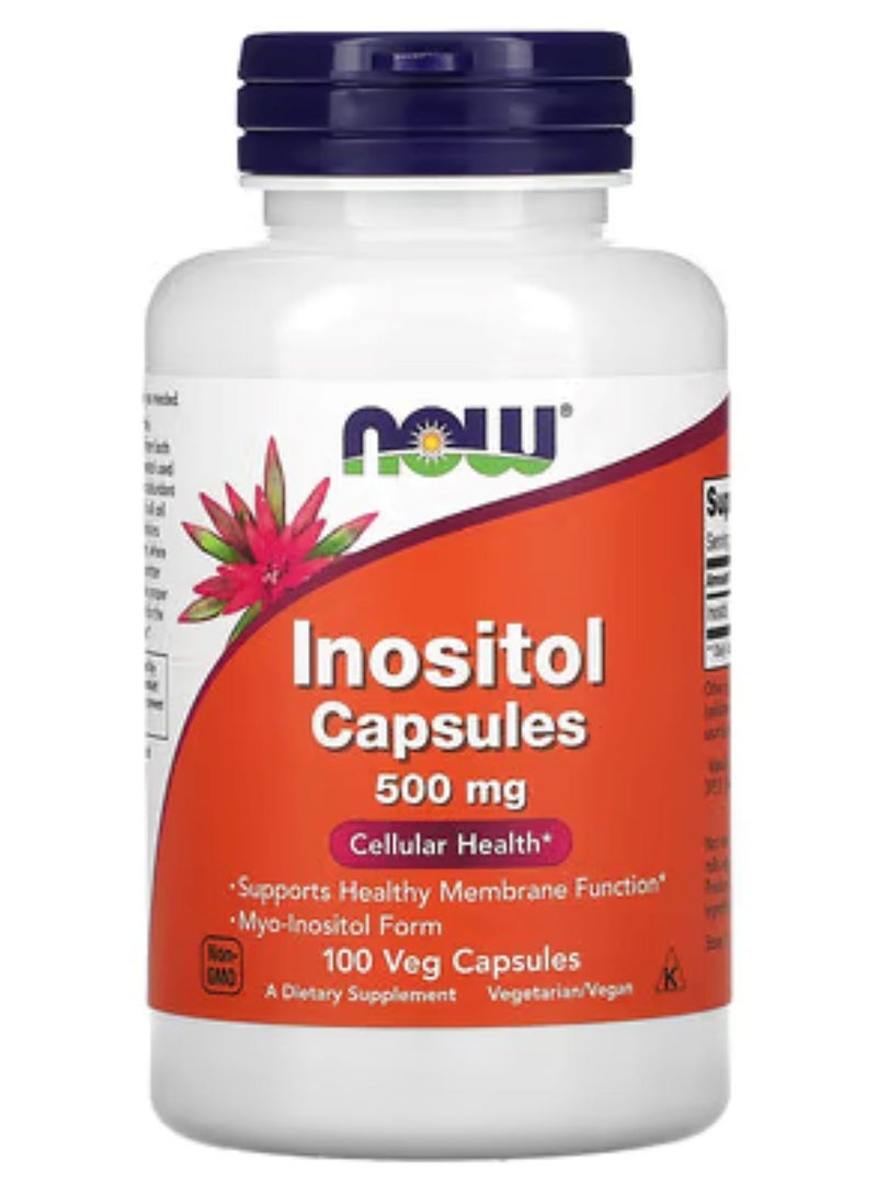 Now Foods Inositol 500 mg Dietary Supplement - 100 Capsules - Image 1