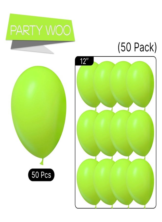 PartyWoo Green Balloons, 50 pcs 12 inch Party Balloons, Lime Green Balloons, Latex Balloons, Birthday Decorations, Green Party Decorations, Jungle Theme Party Decorations - Image 5