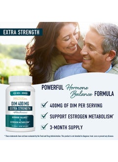 SMNutrition DIM Supplement 400MG Extra Strength | Hormone Balance & Estrogen Metabolism for Men and Women | Menopause, Acne, Hot Flashes Relief & Antioxidant Support | Soy-Free, Gluten-Free | 90 Capsules  - Image 2