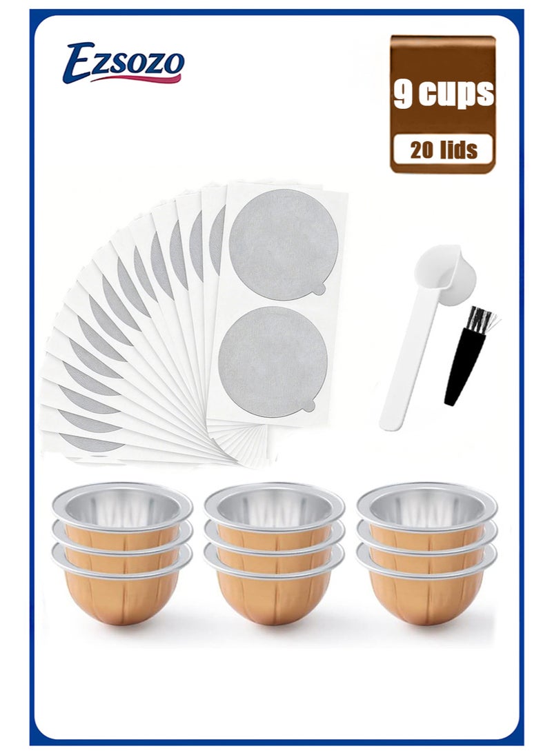 EZSOZO Reusable Coffee Capsule Cup with Lid Compatible ，with Food-Grade Shell 80/150/230ml (Gold) - Image 2