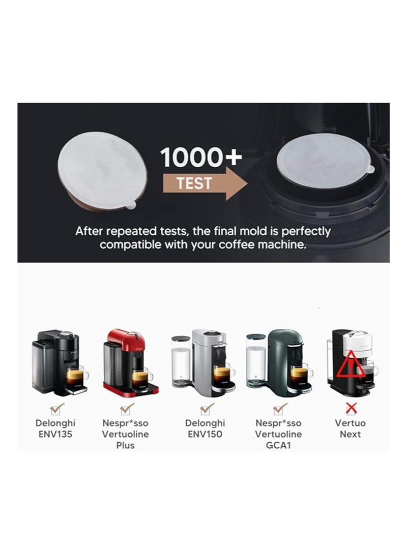 EZSOZO Reusable Coffee Capsule Cup with Lid Compatible ，with Food-Grade Shell 80/150/230ml (Gold) - Image 3
