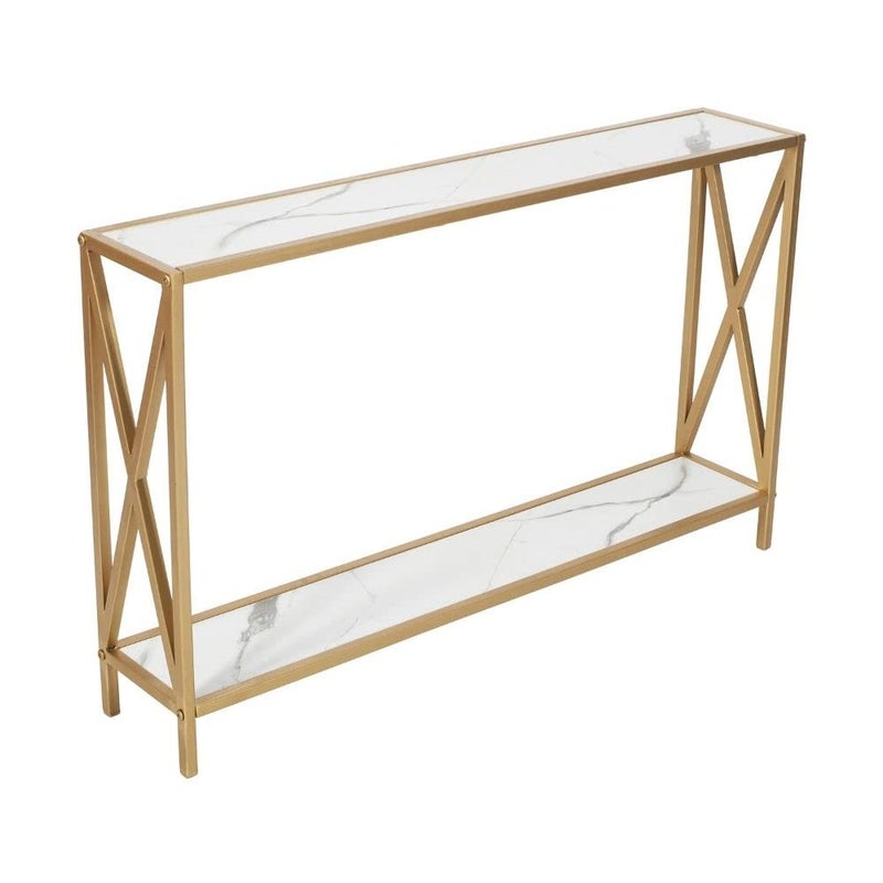 Priti p Engineered Wood 2 Tier Console Table End Table Side Table Console Table for Living Room Hall Bedroom Office Multipurpose Table for Home Decor - Image 1