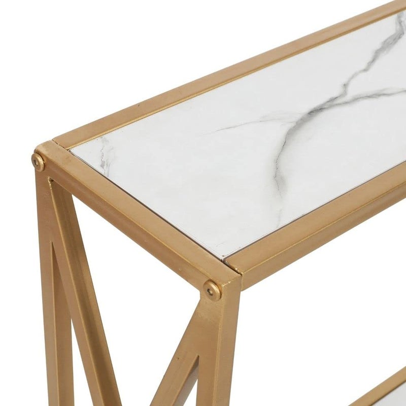 Priti p Engineered Wood 2 Tier Console Table End Table Side Table Console Table for Living Room Hall Bedroom Office Multipurpose Table for Home Decor - Image 4
