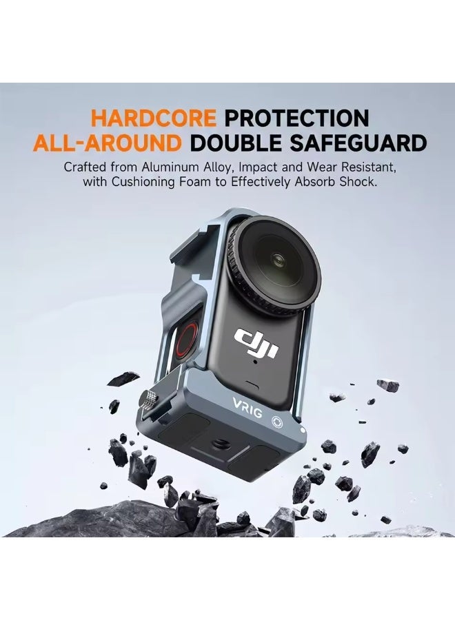 VRIG GA-16 Magnetic CameraCage for DJI Osmo Nano Action Camera Quick Release Base Shockproof Frame Protective Rig w Cold Shoe - Image 5