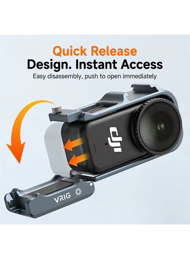 VRIG GA-16 Magnetic CameraCage for DJI Osmo Nano Action Camera Quick Release Base Shockproof Frame Protective Rig w Cold Shoe - Image 2