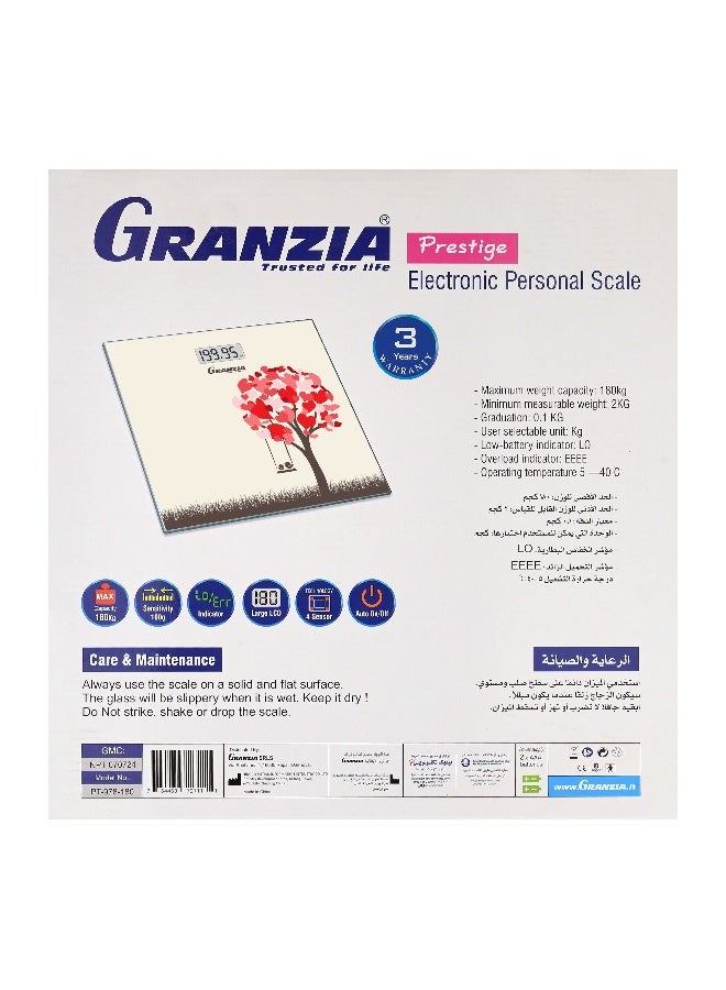 Granzia Prestige - Stylish and accurate digital scale for daily weight tracking - Holds up to 180 kg - Accurate readings within 100 grams to monitor the smallest changes - Image 5