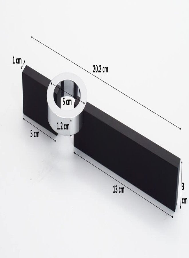 RAB Handle Zinc Kitchen and Office Drawer/Cabinet/Door/Wardrobe Furniture Handle (Code:- Hand 02, Size:-8", Finish:-Black CP, PACK OF 1 PCS) - Image 3
