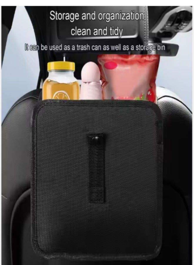 DUNISO Hanging Car Trash Can, portable multifunctional folding storage bag, waterproof and leak proof, with 50 garbage bags, 23 * 23 * 14CM, black  - Image 5