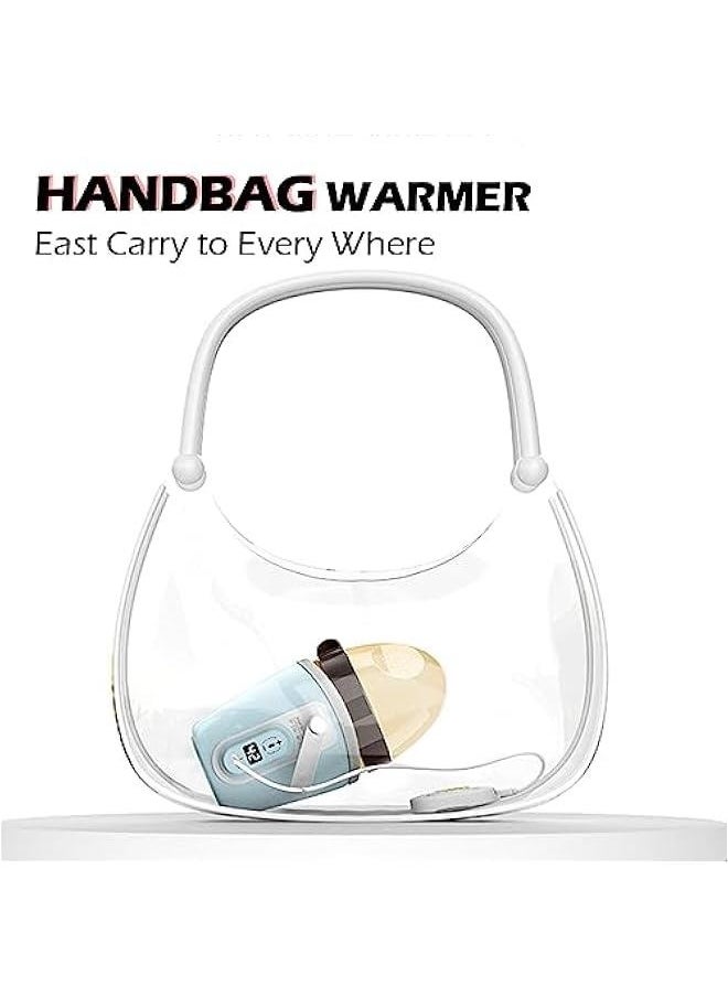 Generic Portable Bottle Warmer for Travel - 40-50℃ Wide Bottle - Mini Baby Bottle Heater for Breastmilk Powder Milk Water, Fast Night Feeding Milk Warmer for Newborn, Blue, 6 Gears for 40/42/44/46/48/50℃  - Image 5