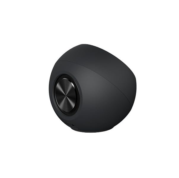 Creative كرييتف بيبل V2 - مكبرات صوت مكتبية بتصميم بسيط تعمل بتقنية USB-C 2.0، مدخل AUX 3.5 مم، 8W RMS مع ذروة 16W لأجهزة الكمبيوتر واللابتوبات، مزود بمحول Type-A وكابل ممتد (أسود) - Image 4