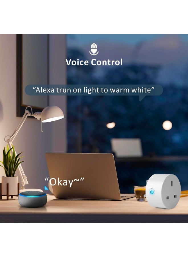 Chase Up 16A WLAN Smart Socket with Energy Monitoring,3 Pack 2.4GHz WiFi Outlet with Smart Life APP Wireless Remote Control,Works with Alexa and Google Home (No Hub Required)(3 Pack) - Image 2