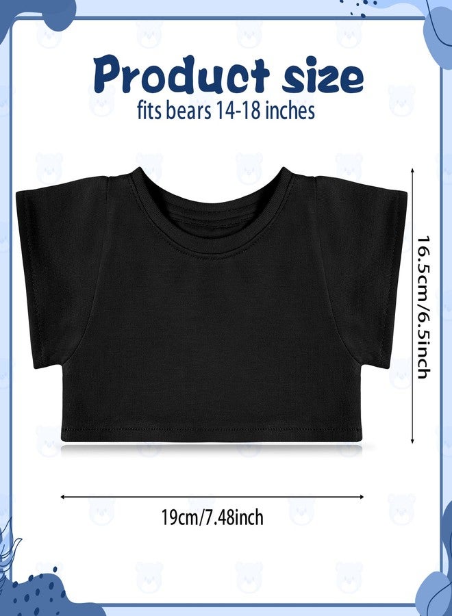 RoundFunny Bear Tee Shirt Fit Most Bear Clothes Stuffed Animal Clothes Shirt Basic Stuffed Bears Dolls Shirts(14-18inch,Black) - Image 2