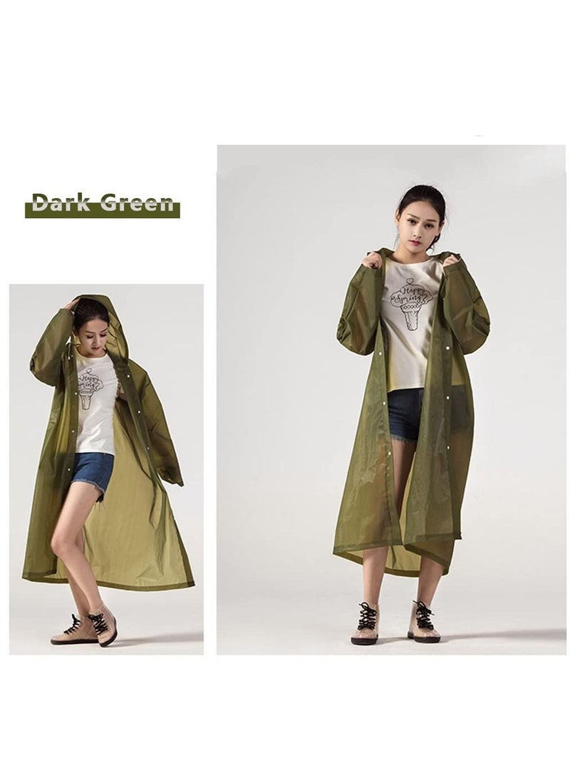 Raincoat Rain Poncho for Adults 1 Pack EVA Rain Poncho for Women and Men Reusable Raincoat Jacket Packable for Family Fishing/Travel/Emergency/ with Hood and Elastic Sleeving  - Image 4