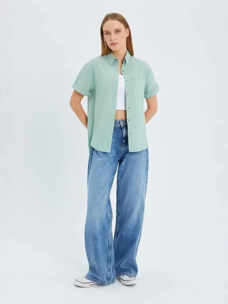 MixRay MIXRAY Short Sleeve Shirt with Pockets