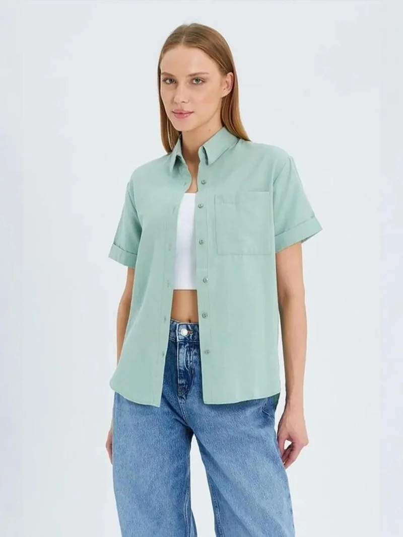 MIXRAY Short Sleeve Shirt with Pockets
