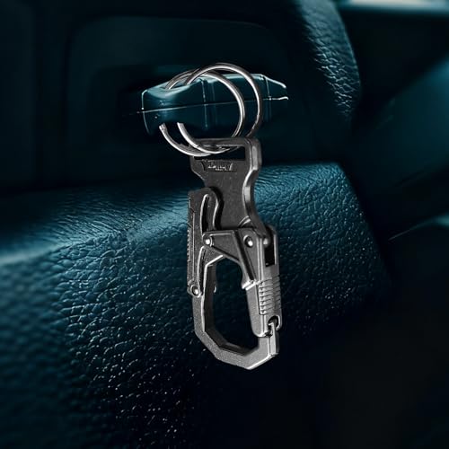 Ahiller Carabiner Clip Double-Lock Design,2.5”Keyring Zinc Alloy Car Keychain Camping Cycling Backpack Accessories(Black-1P) - Image 4