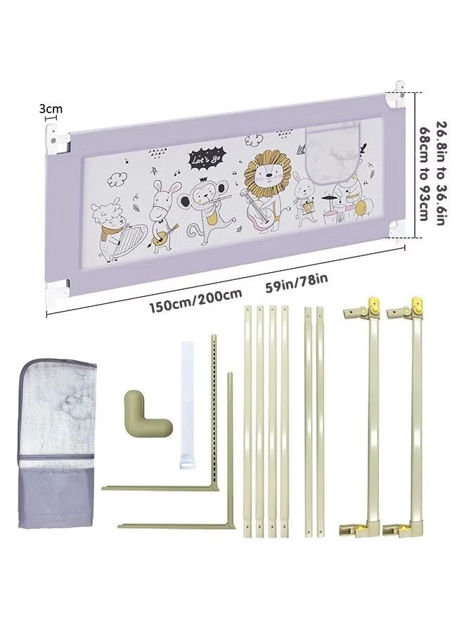 Gonice Baby Bed Rail Guard for Toddlers, Adjustable Baby Bed Protection Barrier for Twin, Full, Queen Bunk Size Bed, Swing Down Bed Rail, One Side 2M  - Image 2