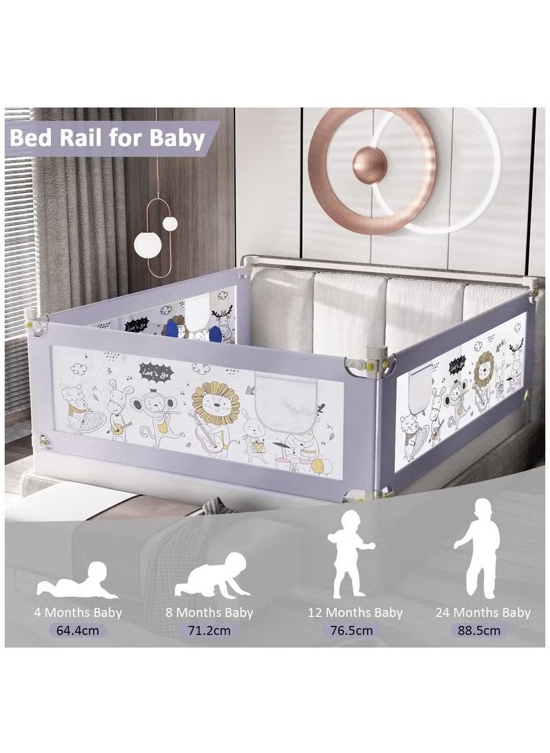 Gonice Baby Bed Rail Guard for Toddlers, Adjustable Baby Bed Protection Barrier for Twin, Full, Queen Bunk Size Bed, Swing Down Bed Rail, One Side 2M  - Image 5