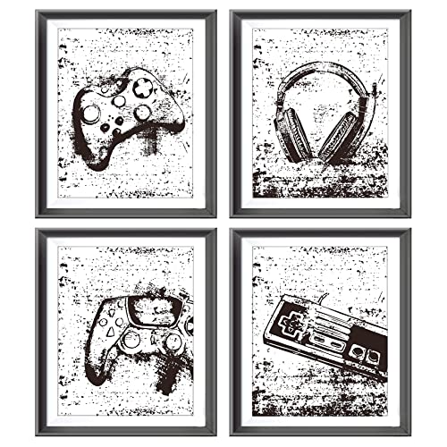 AEHIE Retro Video Game Gaming Poster Prints for Home Boys Room Playroom Decor,Black And White Video Game Decorations Prints Wall Art Unframed 4pcs 8x10inches,Gift for Gamer Boys Gaming Love (8×10 inc) - Image 5