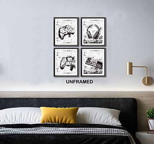 AEHIE Retro Video Game Gaming Poster Prints for Home Boys Room Playroom Decor,Black And White Video Game Decorations Prints Wall Art Unframed 4pcs 8x10inches,Gift for Gamer Boys Gaming Love (8×10 inc) - Image 4