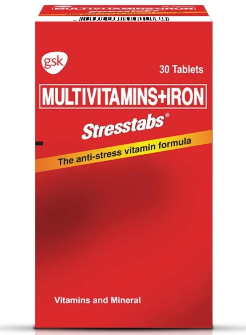 Stresstabs Multivitamins + Iron, 30 Tablets - Image 1