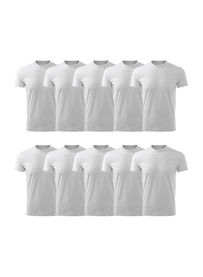 PRINTSHOP4ME 10 pcs Adult Round Neck Combed Men's T Shirt 190 GSM Pure Cotton Basic Colors  - Image 1
