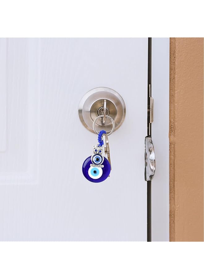 إيروريكس 3 قطع من زينة تعليق عين الشر الزرقاء مع فراشة فيل بومة زينة معلقة عين الشر التركية سلاسل مفاتيح معلقة للسيارة سلاسل مفاتيح معلقة زينة سلسلة مفاتيح - Image 4