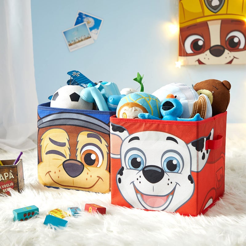 Idea Nuova Paw Patrol Collapsible Storage Cubes, Set of 2, 10"x10" - Image 1