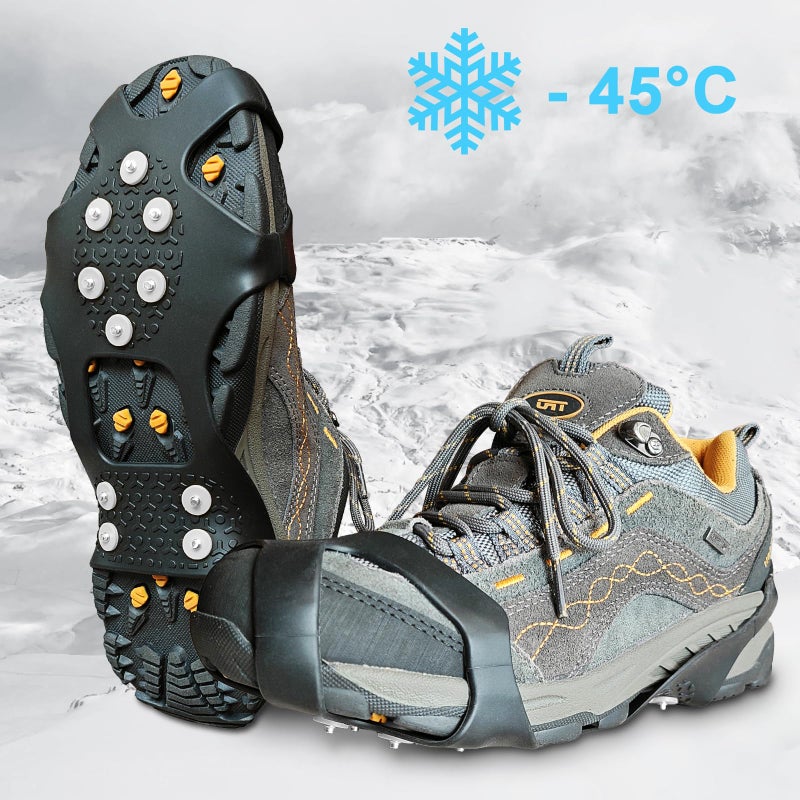 G999 ice Snow Grips: 10 Nail Spikes, Stretchable Snow Grips for Men Women. Ideal for Winter Activities Like Walking, Running, Hiking, Mountaineering, Ice Fishing, or Dog-Walking (M:5-7 W:3-5) - Image 5