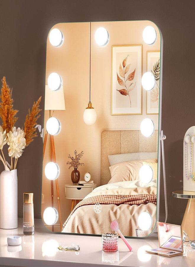 MINISO Vanity Mirror with Lights - 10.6" x 13.8" Hollywood Makeup Mirror with Adjustable Brightness,3 Modes Light, 360°Rotation - Image 1