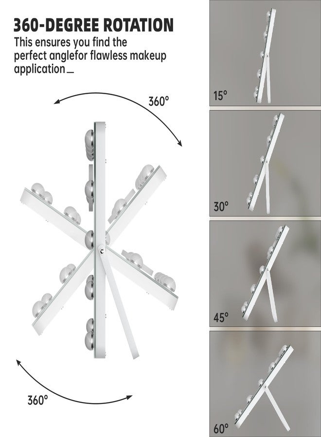 MINISO Vanity Mirror with Lights - 10.6" x 13.8" Hollywood Makeup Mirror with Adjustable Brightness,3 Modes Light, 360°Rotation - Image 4