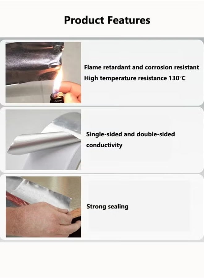 1/2/3PCS Waterproof Tape Aluminium Foil Tape Leakage Repair Waterproof Adhesive Tape Sealing Butyl Rubber Tape Be Suitable For Pipe Leakage Roof Water Tape,5 meters long - Image 3