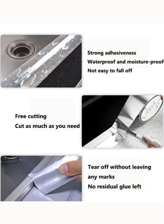 1/2/3PCS Waterproof Tape Aluminium Foil Tape Leakage Repair Waterproof Adhesive Tape Sealing Butyl Rubber Tape Be Suitable For Pipe Leakage Roof Water Tape,5 meters long - Image 4