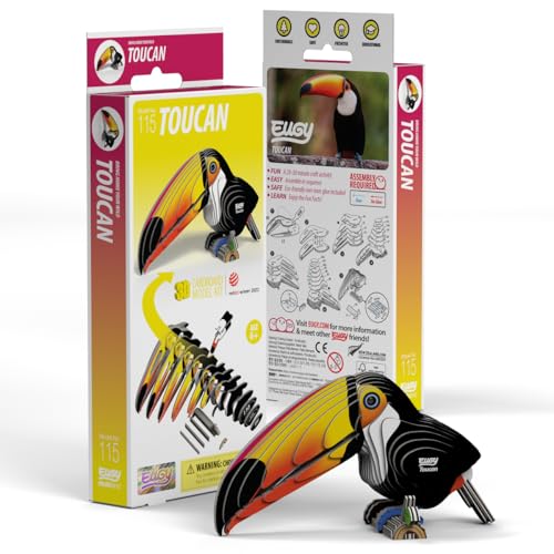 Eugy Toucan 3D Puzzle 34 Piece EcoFriendly Educational Toy Puzzle for Boys Girls Kids Ages 6 - Image 5