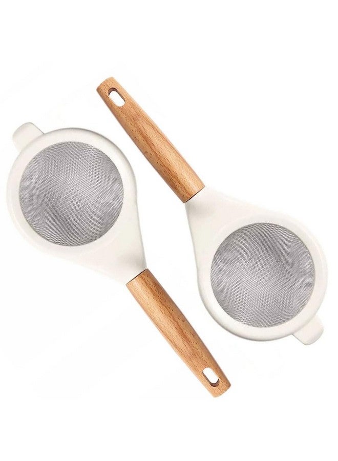 P-Plus International منخل شبكي دقيق P-Plus الدولي مصنوعة من الفولاذ المقاوم للصدأ 304 مع مقبض طويل لمصفاة الكوكتيل ومصفاة الطعام ومصفاة الشاي ومصفاة القهوة (طقم من 2) - Image 1