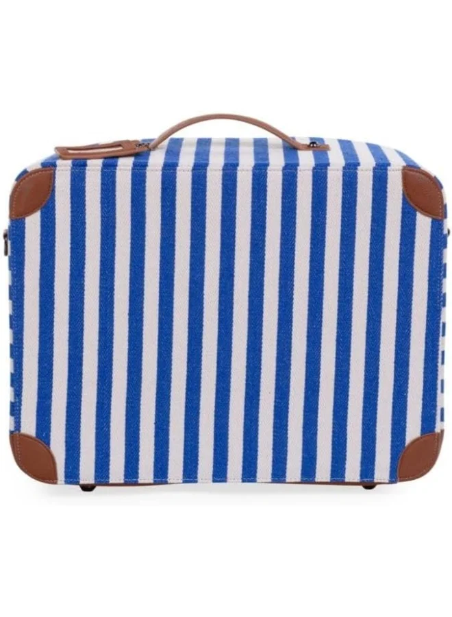 CHILDHOME Childhome Stripes Mini Traveller Kids Suitcase - Electric Blue/Light Blue