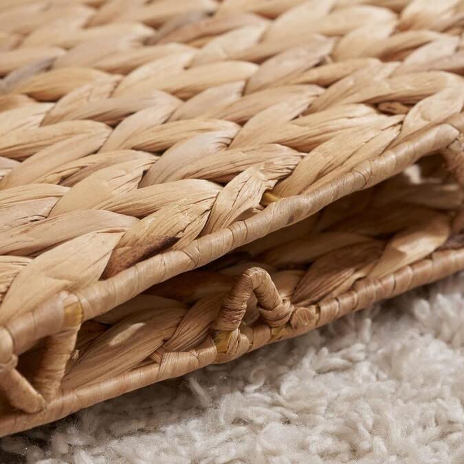 M4DECOR 12x12x12 Storage Cube, Water Hyacinth Storage Baskets, Wicker Storage Baskets for Shelves, Woven Baskets for Storage, Square Wicker Storage Basket for Bedroom, Living Room (4 Packs 12x12in) - Image 5