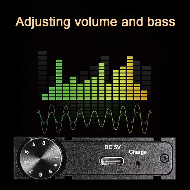 Subwoofer Headphone Amplifier Aluminum Alloy Bass Headphone Sound Amplifier with Sound Cable for Phones and Laptops - Image 5